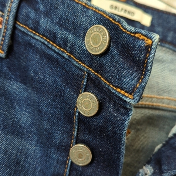 Grlfrnd Karolina Dark Wash High Rise Button Fly Skinny Jeans Joan Jett 28 - Picture 11 of 16